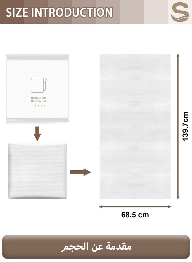 Serinovia 3-pack thickened full-body antibacterial absorbent disposable bath towels (80g) | shower towel | business travel | friend's home | suitable for daily fitness, travel, hotels, barber shops | family backup | convenient and easy to carry (white) size: 68*140cm/26.7*55in - Image 3