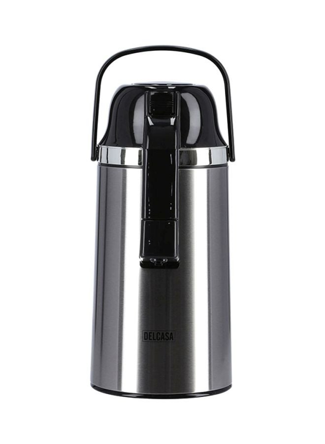 DELCASA Airpot Glass Vacuum Flask Silver/Black - Image 3