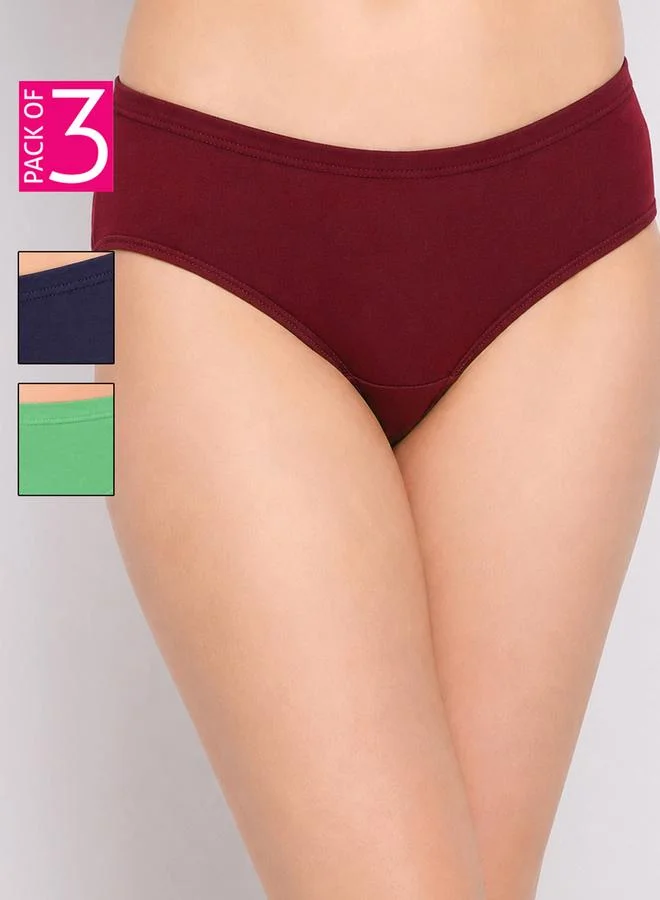 Clovia Pack of 3 - Mid Waist Hipster Panties