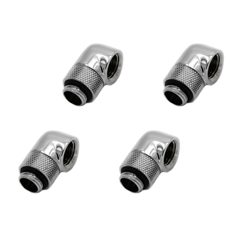 Barrow G1/4" Male to Female Extender Fitting, 90 Degree Rotary, Silver Shiny, 4-pack - Image 5