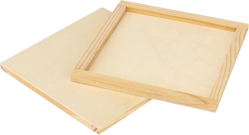 MANCHAP 20 Pack 6 x 6 Inch Square Wooden Canvas Boards Unfinished Wood Panels Blank Cradled Panel for Painting Crafts - Image 5