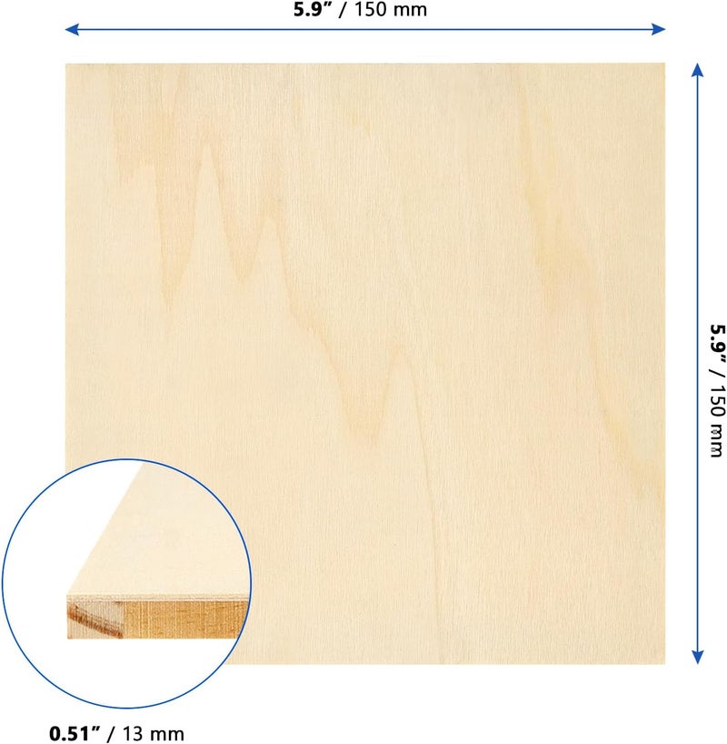 MANCHAP 20 Pack 6 x 6 Inch Square Wooden Canvas Boards Unfinished Wood Panels Blank Cradled Panel for Painting Crafts - Image 2