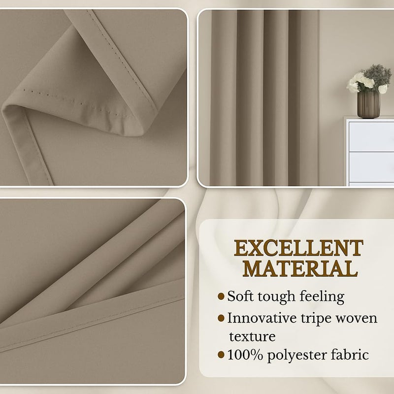 Amali Regal Dimout curtains withGrommets in 2 panels Size (W132 x L 274cm) for living room Decor or bedroom window noise reduction and light blocking - Image 5