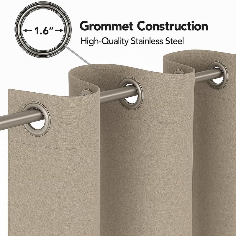 Amali Regal Dimout curtains withGrommets in 2 panels Size (W132 x L 274cm) for living room Decor or bedroom window noise reduction and light blocking - Image 3