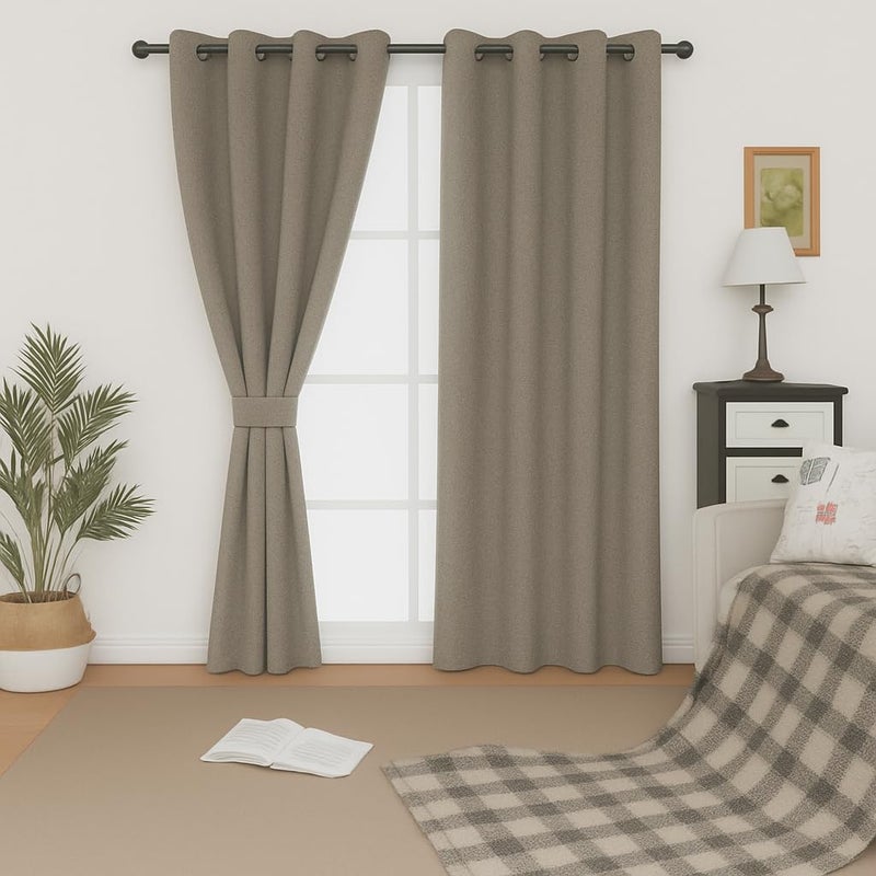 Amali Regal Dimout curtains withGrommets in 2 panels Size (W132 x L 274cm) for living room Decor or bedroom window noise reduction and light blocking - Image 2