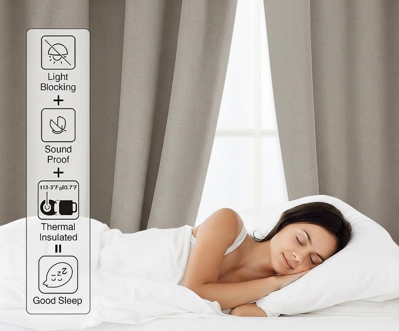 Amali Regal Dimout curtains withGrommets in 2 panels Size (W132 x L 274cm) for living room Decor or bedroom window noise reduction and light blocking - Image 4