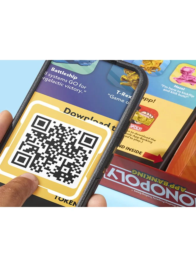 Monopoly App Banking Board Game | App-Enabled Monopoly Game | Links To Smart Devices | Ages 8+ | 2 To 6 Players | 45 Mins. | Family Games For Kids