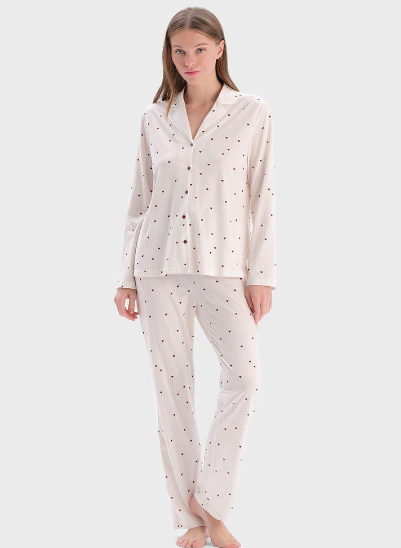 داجي طقم قميص وبنطلون بيجاما بأزرار - Image 4