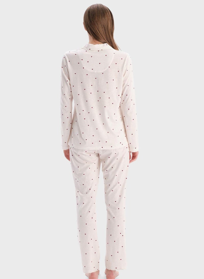 داجي طقم قميص وبنطلون بيجاما بأزرار - Image 2