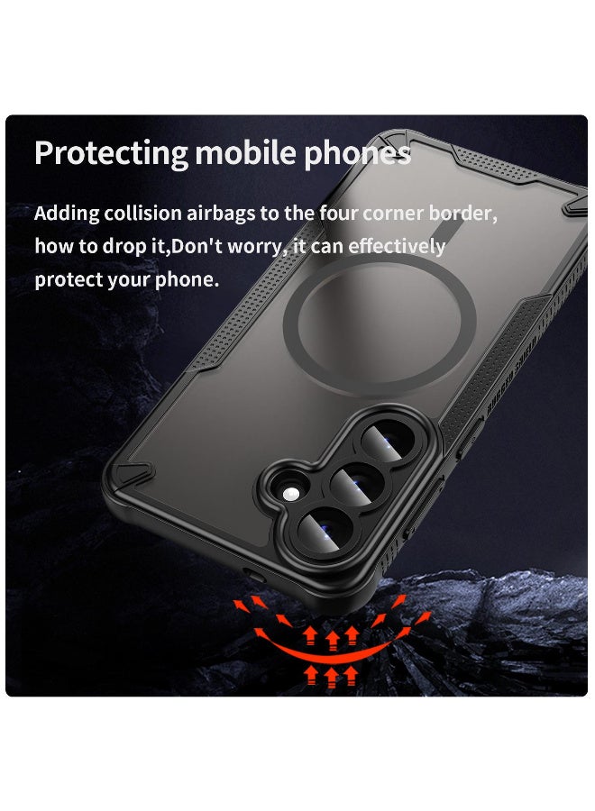 Cover For Samsung Galaxy S26 Plus 5G Armor Glaze MagSafe Magnetic Phone Case Raised edges around the screen and camera lens help prevent scratches - Black - Image 4