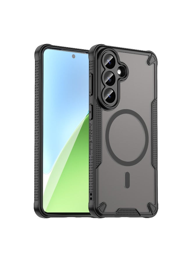 Cover For Samsung Galaxy S26 Plus 5G Armor Glaze MagSafe Magnetic Phone Case Raised edges around the screen and camera lens help prevent scratches - Black - Image 1