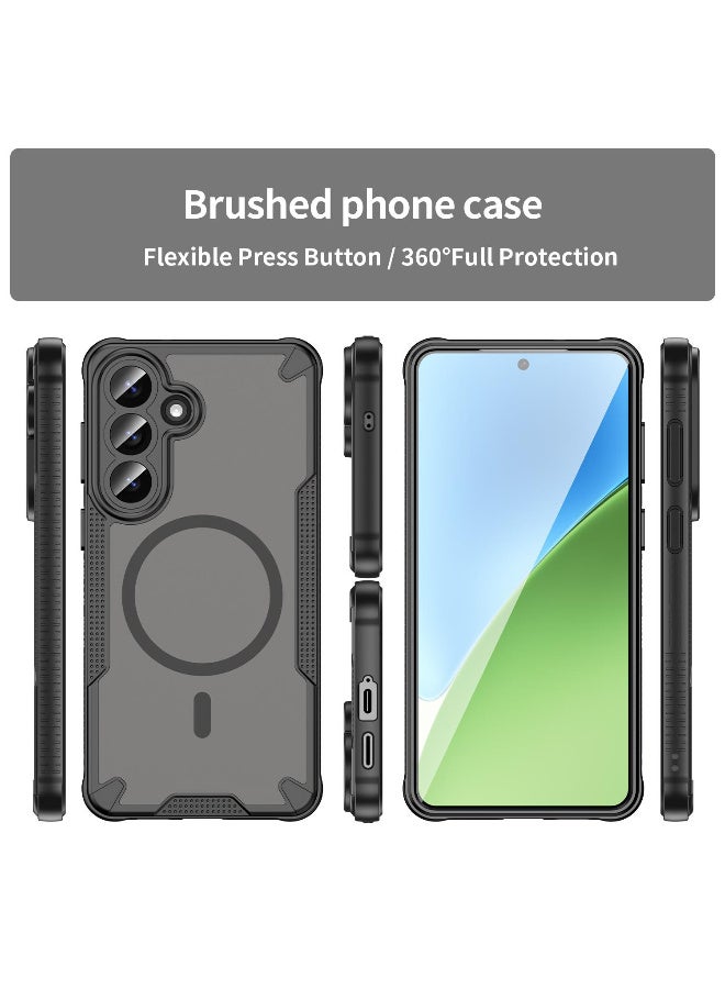 Cover For Samsung Galaxy S26 Plus 5G Armor Glaze MagSafe Magnetic Phone Case Raised edges around the screen and camera lens help prevent scratches - Black - Image 2