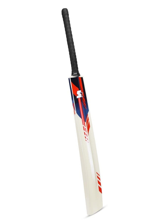 Starter Poplar Willow Cricket Bat with Poplar Wood Handle for Tennis Ball - 13+ Years Kids -Full Size - Red & Blue - Image 3