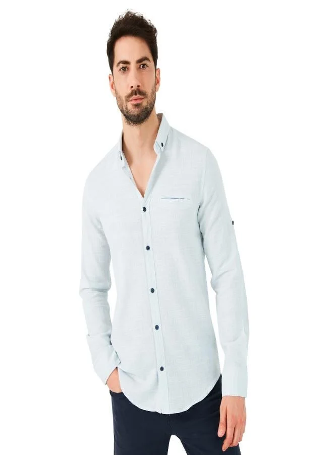 Buratti  Buratti 100% Cotton Slim Fit Long Sleeve Shirt Men's SHIRT CF21S111498 for Men | Best Price UAE