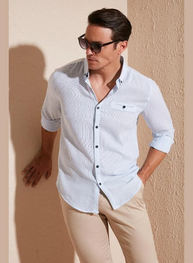 Buratti  Buratti 100% Cotton Slim Fit Long Sleeve Shirt Men's SHIRT CF21S111498 for Men | Best Price UAE