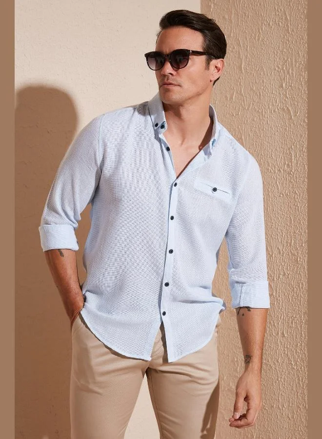 Buratti  Buratti 100% Cotton Slim Fit Long Sleeve Shirt Men's SHIRT CF21S111498 for Men | Best Price UAE