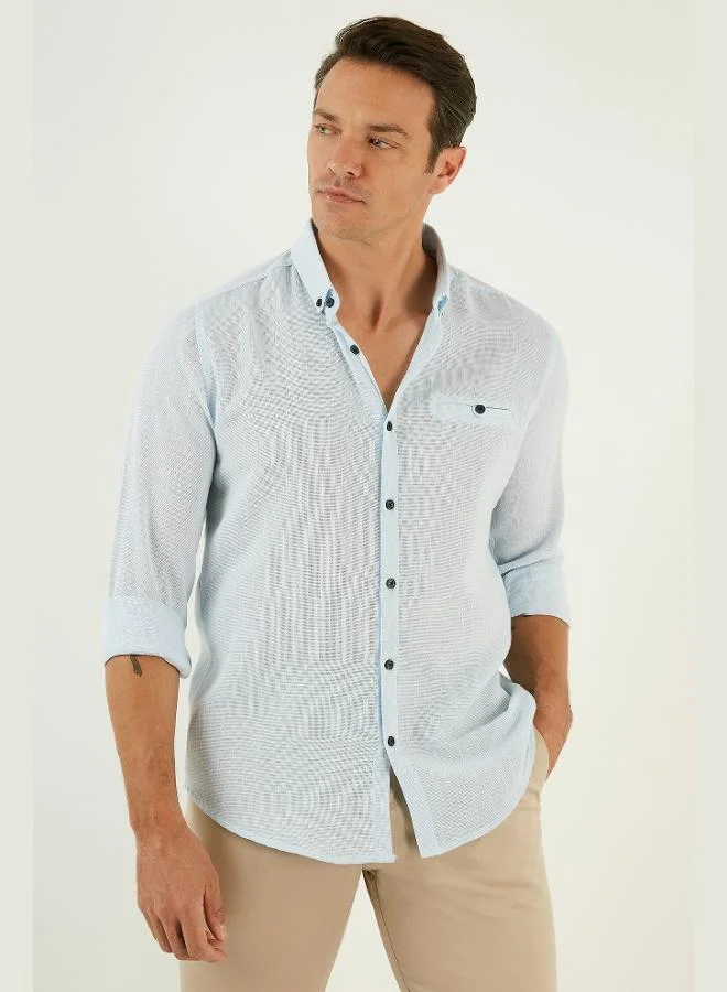 Buratti  Buratti 100% Cotton Slim Fit Long Sleeve Shirt Men's SHIRT CF21S111498 for Men | Best Price UAE