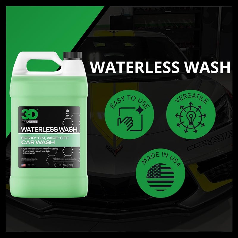 3D Waterless Car Wash - Easy Spray Waterless Detailing Spray - No Soap or Water Needed - Great on Cars, RVs, Motorcycles & Boats 1 Gallon - Image 4