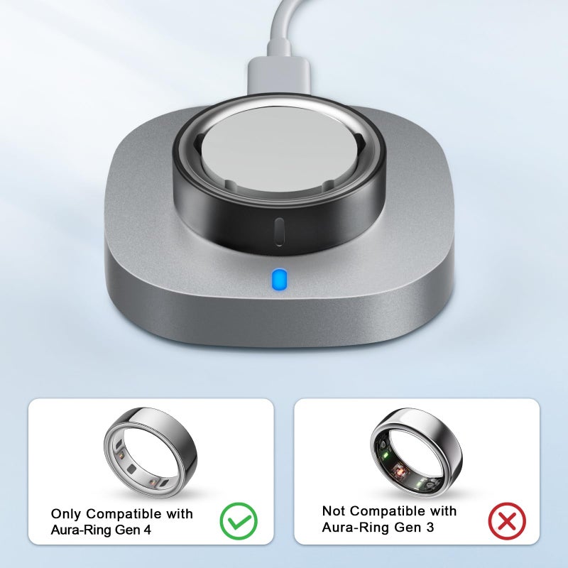 ZOOROO Charger Compatible with Aura-Ring Gen 4 Size 9, Fast Charging Dock with USB-C Cable - Image 2