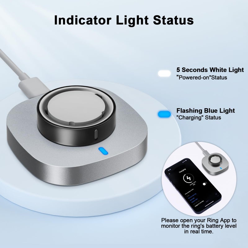 ZOOROO Charger Compatible with Aura-Ring Gen 4 Size 9, Fast Charging Dock with USB-C Cable - Image 3