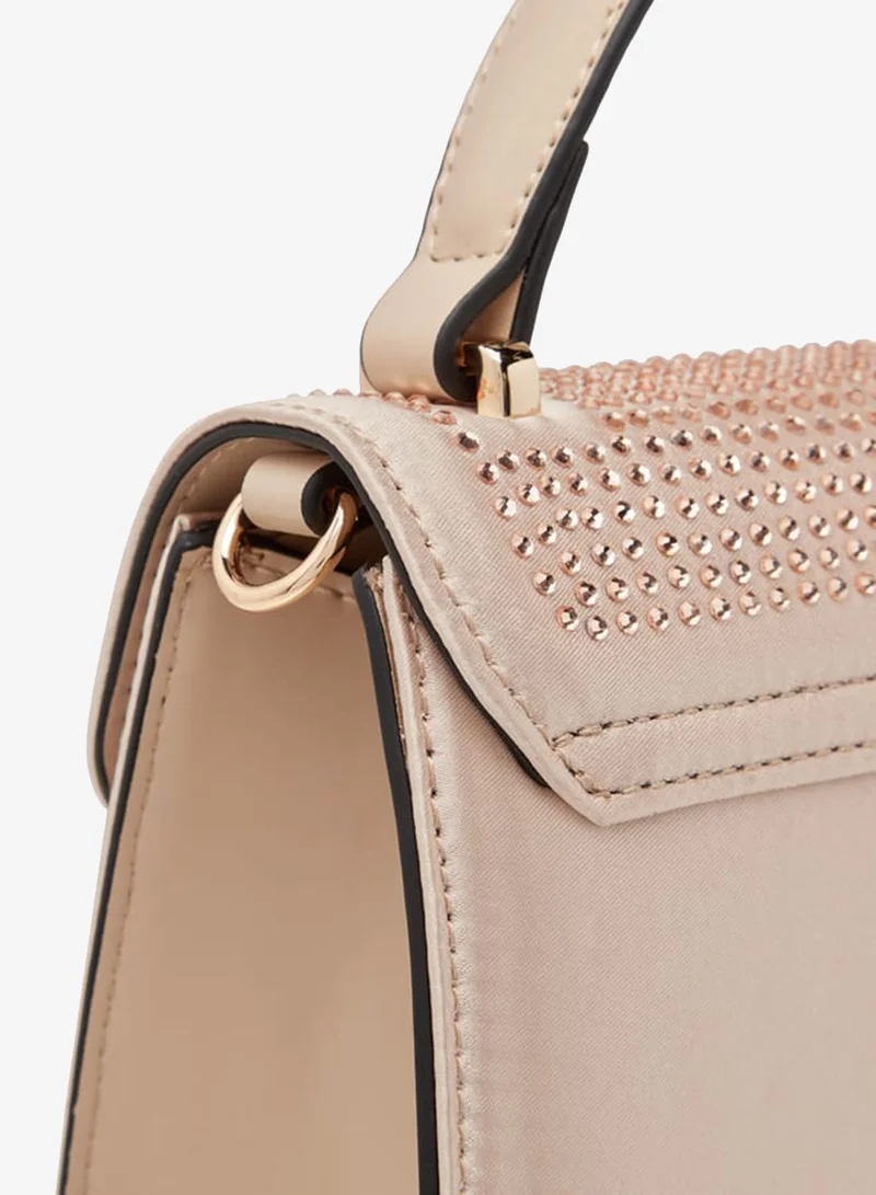 Paprika PINK Women's Embellished Satchel Bag with Detachable Chain Strap and Flap Closure Ramadan Collection for Women | Best Price UAE