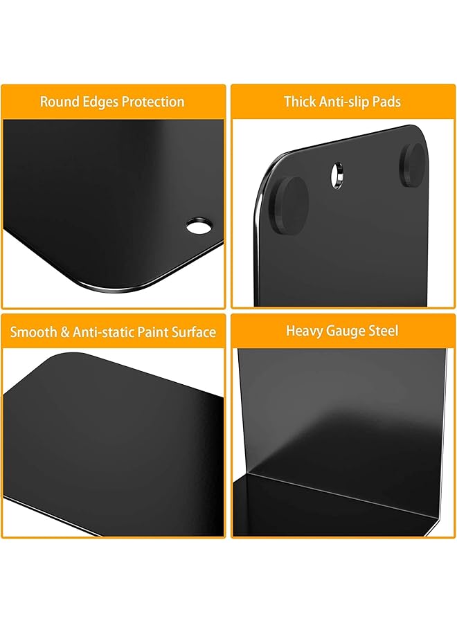 Arabest Book Ends Bookends For Shelves Premium Book Ends For Heavy Books Metal Book Shelf Holder Home Decorative For Books Movies Cds Video Games Metal Bookends Black 4 Pairs 8 Pieces - Image 4