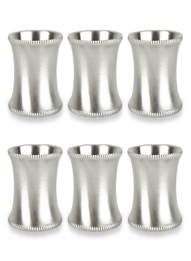 DII Decorative Assorted Silver Napkin Ring Set, One Size, Beaded Silver, 6 Count - Image 1