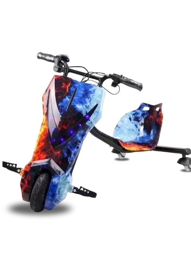 دراجة "دريفت" كهربائية للأطفال (36 فولت) | 3 أوضاع للسرعة وعجلة أمامية مقاس 6.5 بوصة | مدى تشغيل يتراوح بين 7 و10 كم، مع مكبح أمامي كهربائي ومصباح أمامي LED | مزودة بمكبر صوت يعمل بتقنية البلوتوث وشاشة LCD - متعددة الألوان - Image 1