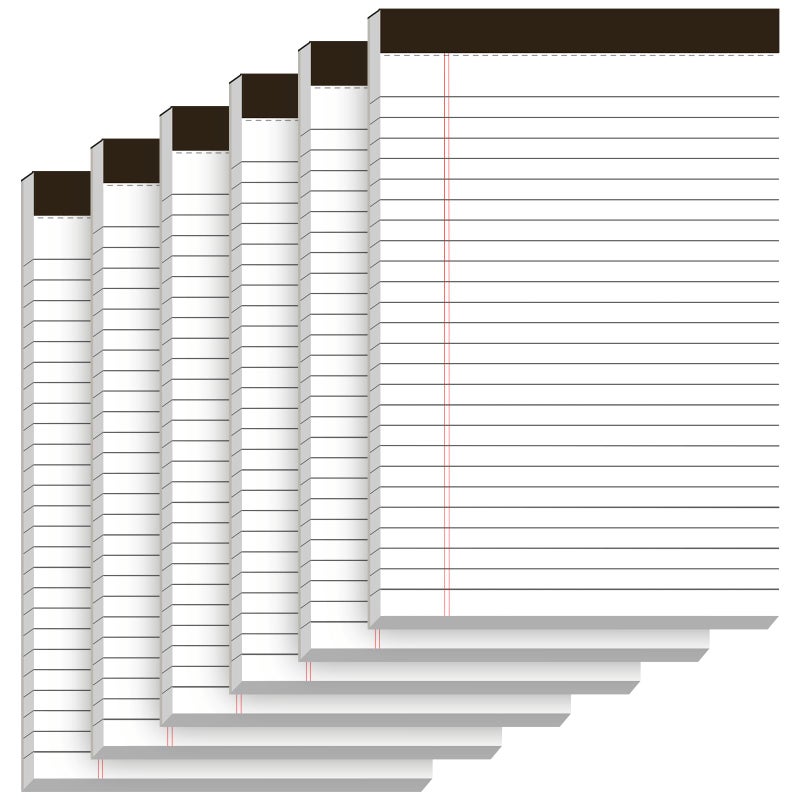 Nichela 5" x 8" Note Pads 6 Pack of Legal Pads Narrow Ruled Notepad with Perforated Notepads 30 Sheets Small Writing Pads 21lb Legal Pad Quality Paper Ideal for Home, Office, or School Use - Image 1
