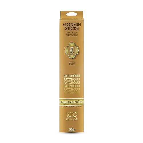 Gonesh - Extra Rich Scented Incense Sticks - Non-Toxic 10” Slow Burn Aromatic Sticks - Patchouli - 100 Pack - Image 1