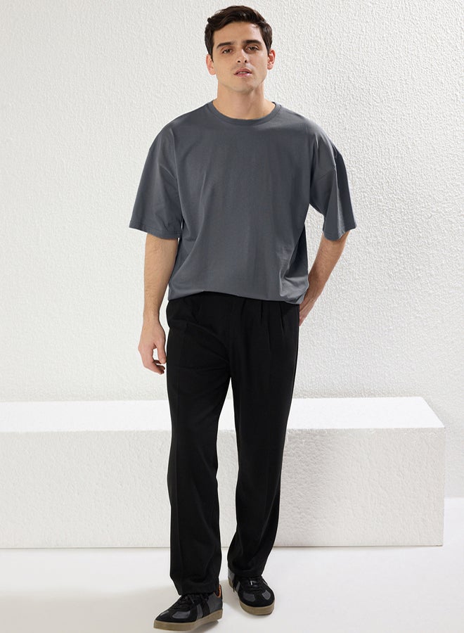 trendyol Anthracite Color Oversize Printed T-shirt - Image 2