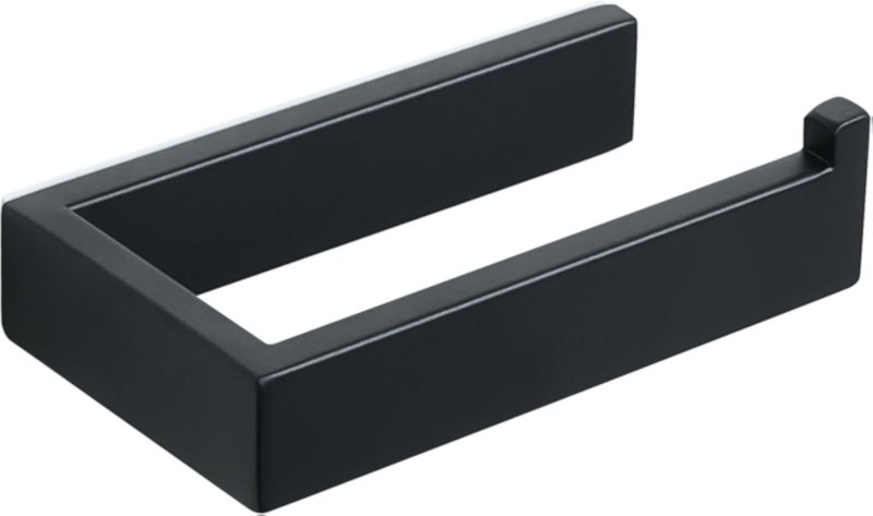 SAYAYO Black Self Adhesive Toilet Roll Holder Wall Mounted Stick on Toilet Paper Holder No Drill for Bathroom Kitchen SUS304 Stainless Steel