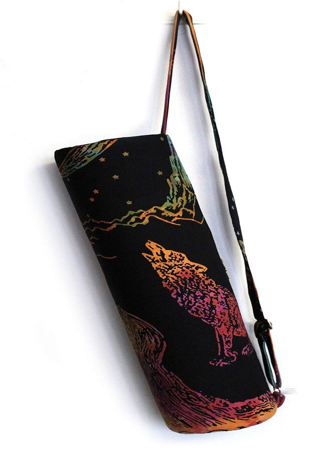 CRAFT KALA Indian Mandala Handmade Cotton Hand Full-Zip Exercise Yoga Mat Carry Bag Gym Beach Pilates Carrier Bags Hippie Mandala Indian Cotton Bag (Multi Wolf) - Image 1