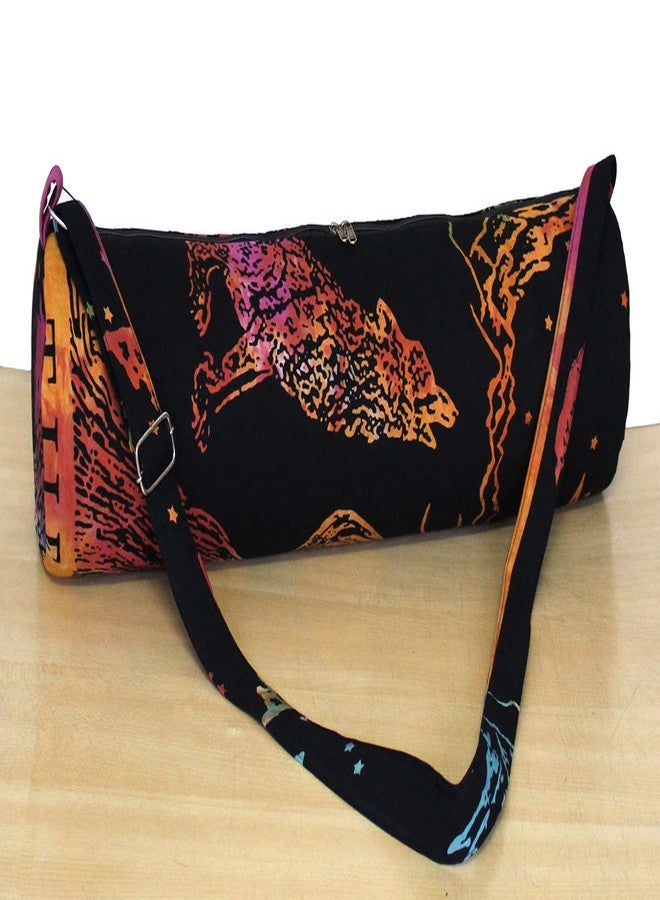 CRAFT KALA Indian Mandala Handmade Cotton Hand Full-Zip Exercise Yoga Mat Carry Bag Gym Beach Pilates Carrier Bags Hippie Mandala Indian Cotton Bag (Multi Wolf) - Image 5