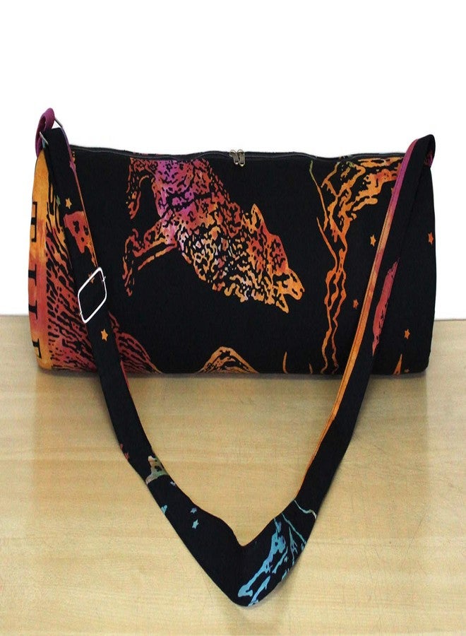 CRAFT KALA Indian Mandala Handmade Cotton Hand Full-Zip Exercise Yoga Mat Carry Bag Gym Beach Pilates Carrier Bags Hippie Mandala Indian Cotton Bag (Multi Wolf) - Image 4