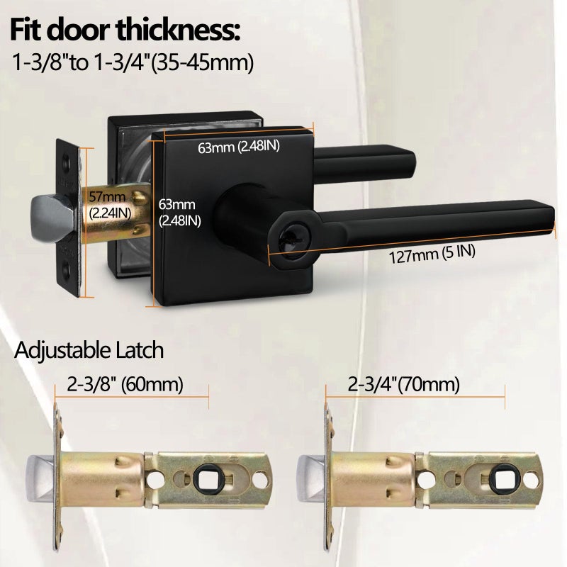 NEWBANG Keyed Entry Lever Lock in Matte Black for Exterior Door HD1601-DB-ET-1P - Image 3