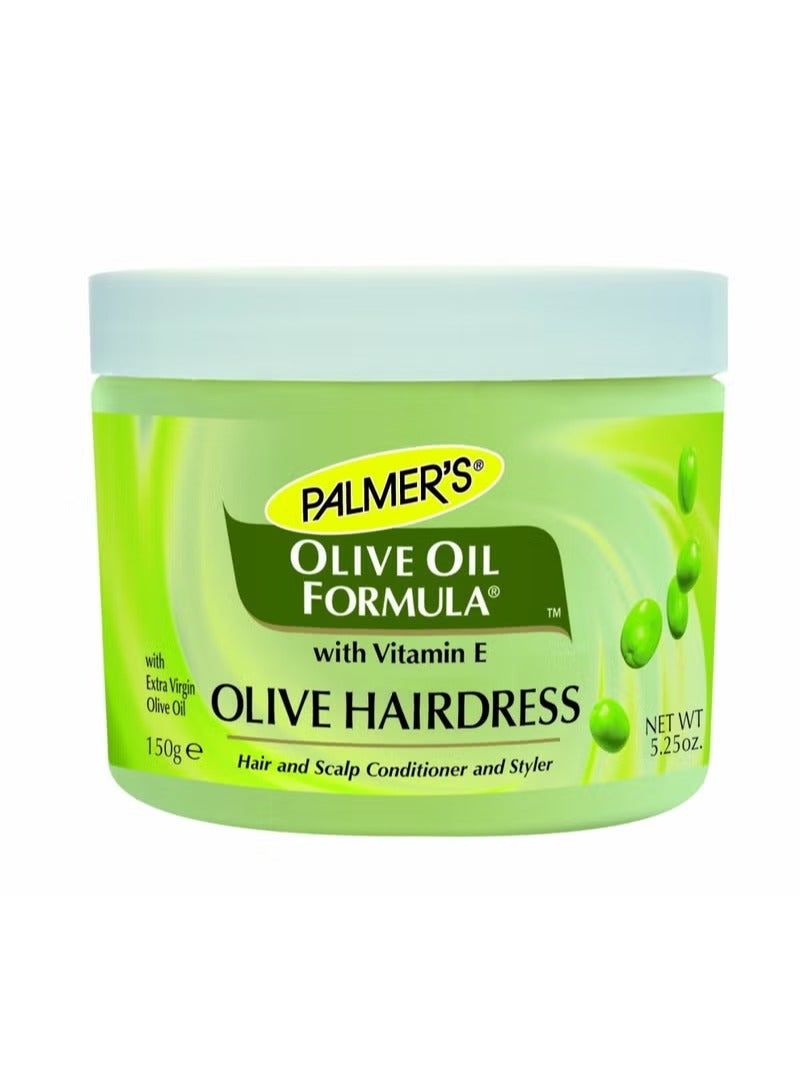 Olive Oil Formula Hair Dresser-Vitamin E-Hair & Scalp Conditioner & Styler Best For Dry Hair-Frizz Control-Smoothens Hair-Mositure Lock-No Paraben Sulphate Dyes Mineral Oil-150 Gm