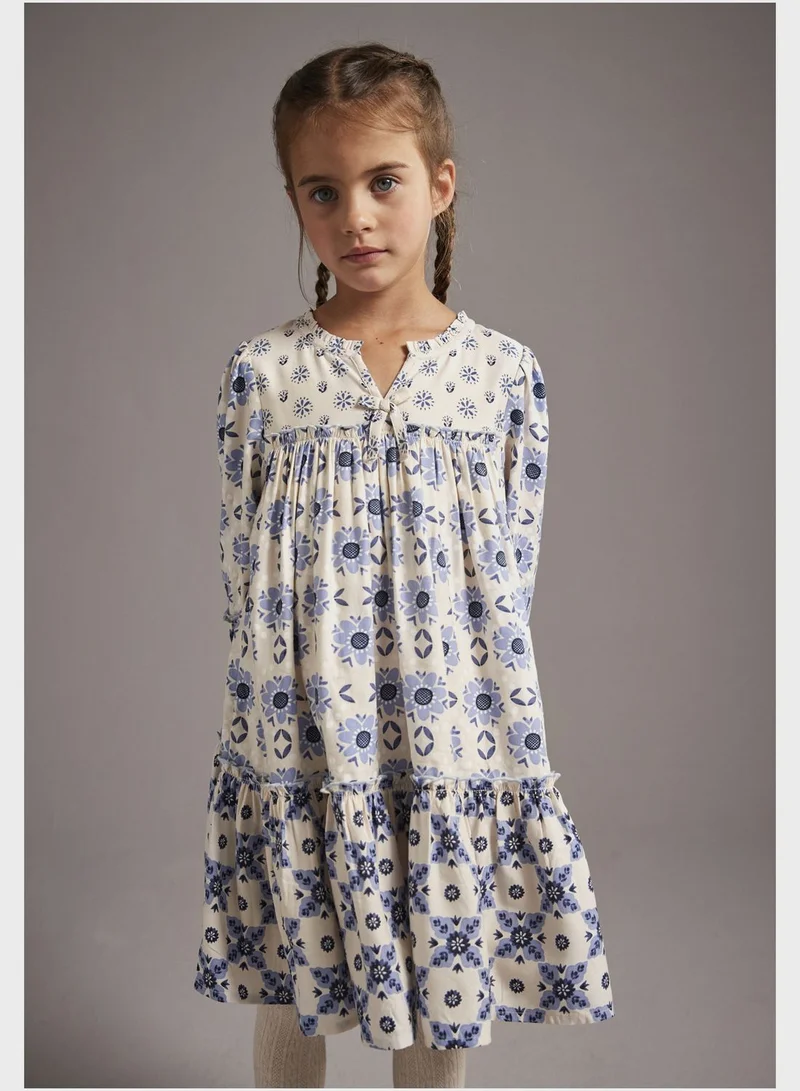 mothercare Kids Aop Tiered Midi Dress