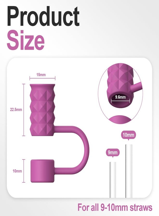 YOTIME 6Pcs Silicone Straw Covers Cap, Rose Red - Image 2