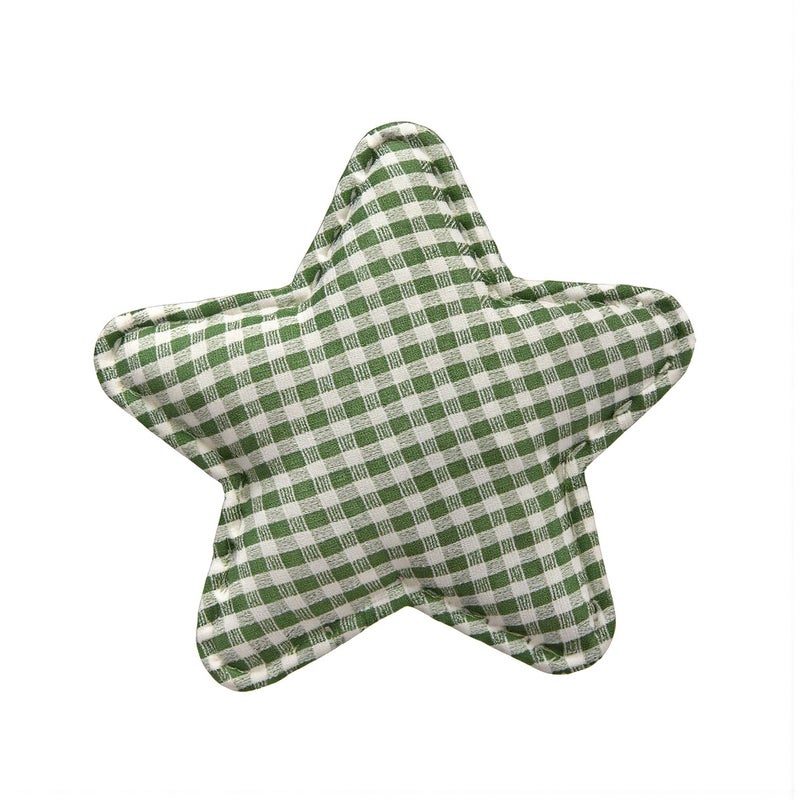 Gingham Star Shaped Appliques Cotton Fabric DIY Craft Decor 7 Colors - Image 1