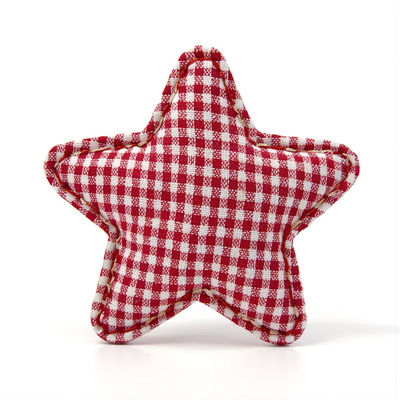 Gingham Star Shaped Appliques Cotton Fabric DIY Craft Decor 7 Colors - Image 3