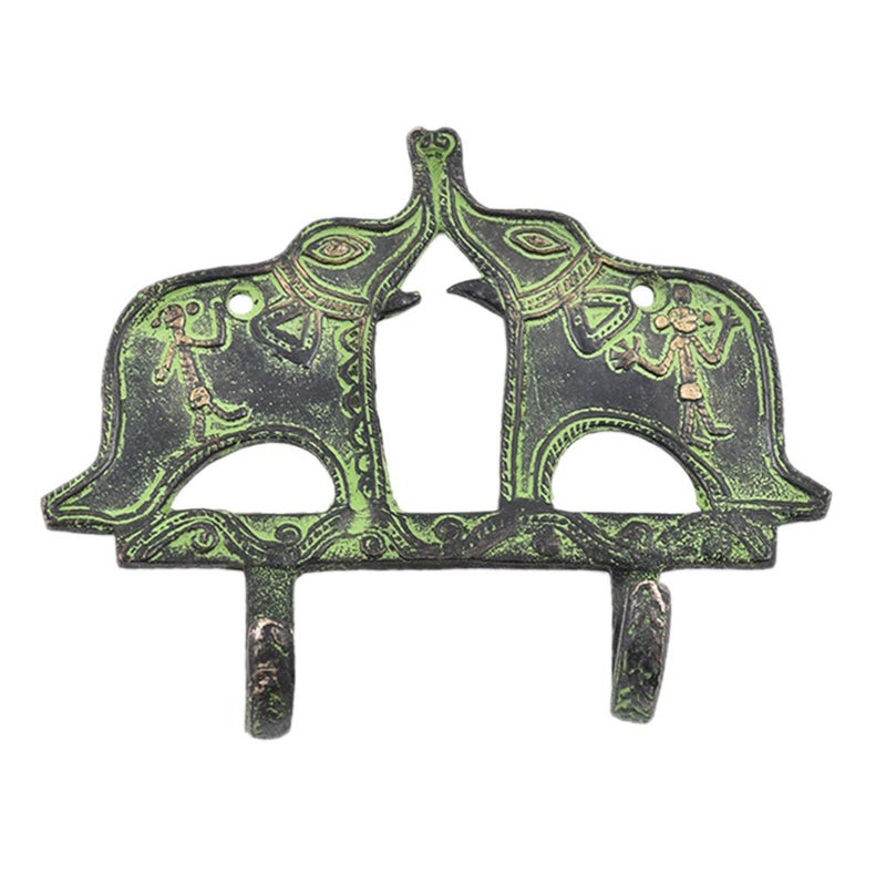 Indian-Shelf IndianShelf 1 Piece Elephants Play Kids Animals Vintage Wall Hooks for Hanging Coats Multicolor Decorative Hooks for Bathroom Brass Key Holder for Wall Coat Rack Wall Mount Backpack Home Essentials  - Image 1