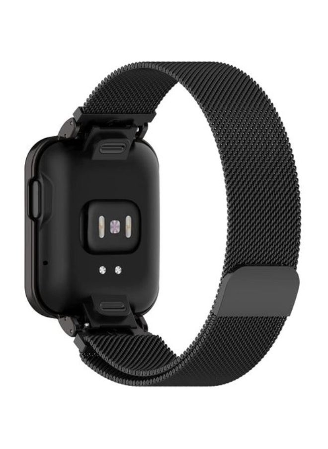 Generic - Powerful Protection Milanese Stainless Steel Magnetic Loop, Compatible With Mi Watch Lite Black - Image 1