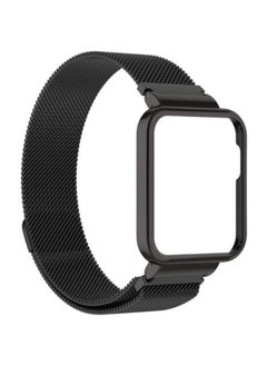 Powerful Protection Milanese Stainless Steel Magnetic Loop, Compatible With Mi Watch Lite Black