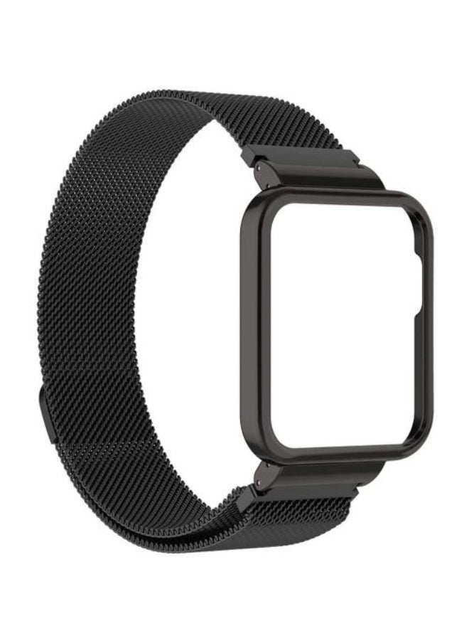 Generic - Powerful Protection Milanese Stainless Steel Magnetic Loop, Compatible With Mi Watch Lite Black - Image 1