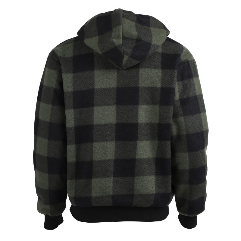 Facitisu Men's Plaid Fleece Jackets Warm Winter Workout Casual Flannel Lined Full Zip Hoodie Plus Size S-5XL - Image 4