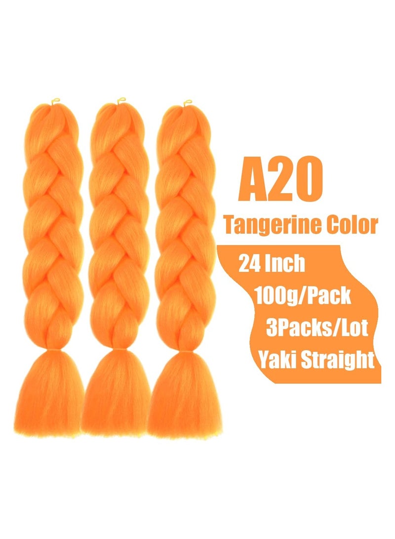إستيل وصلات شعر ضفائر أفريقية، وصلات شعر ضفائر كروشيه، شعر ضفائر صناعي عالي الحرارة، ألياف صناعية، شعر ضفائر جامبو ياكي (برتقالي، 3 قطع) - Image 2