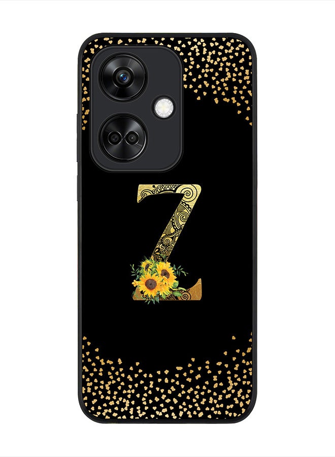 Stylizedd Rugged Black Edge case for OnePlus Nord CE3 / Oppo K11, Slim fit Flexible   Custom Monogram Initial Letter Mandala Floral Pattern Alphabet- Z (Black) - Image 1