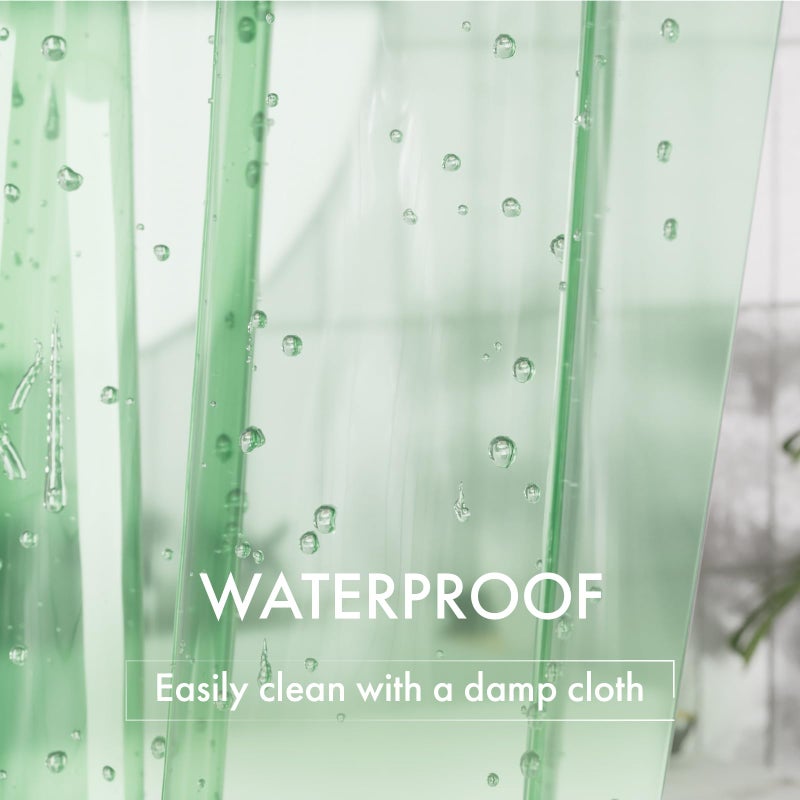 AmazerBath Shower Curtain Liner, 72x72 Transparent Mint Green Shower Liner, Lightweight Plastic Shower Curtain Liners, Waterproof Shower Liner for Bathroom with 3 Magnets and 12 Grommet Holes - Image 5