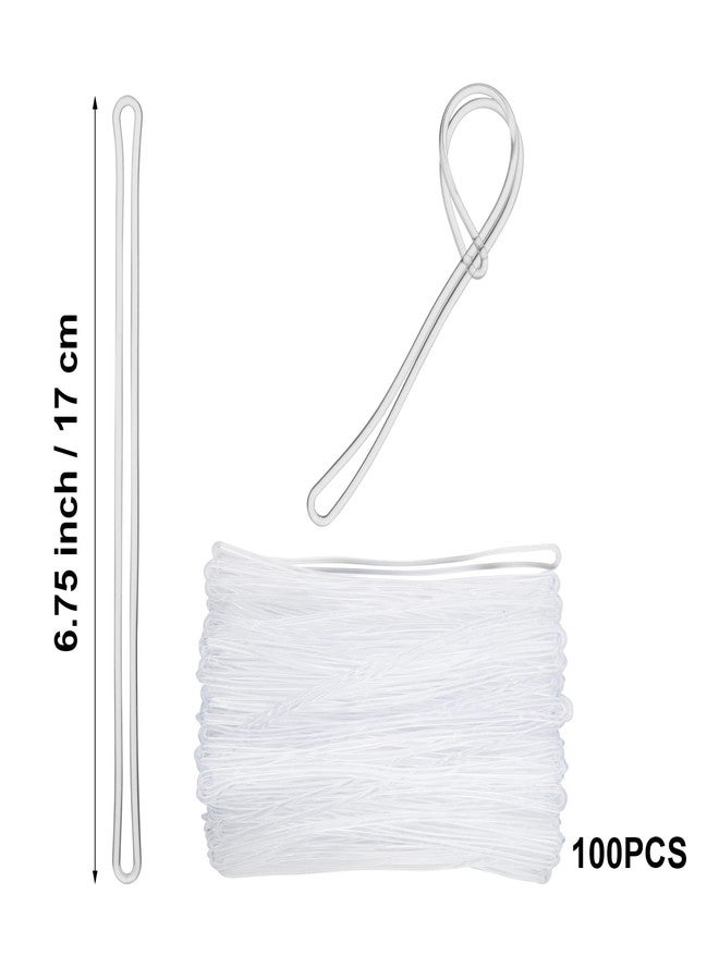 CM Cosmos 100 Pieces 6.75 inch Clear Plastic Travel Luggage Tag Loops Straps for Luggage Bag ID Tag - Image 5